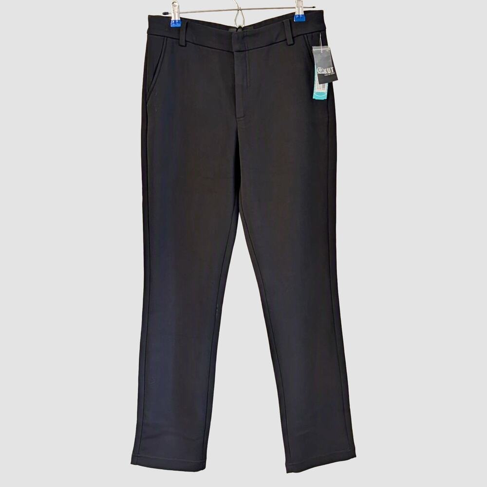 KUT From The Kloth Reese High Rise Straight Leg Trouser Pants 8 Black NWT
